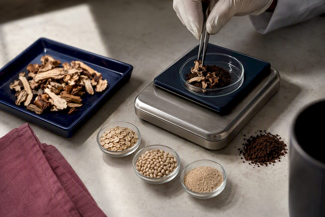 Ingredients prepared for beta glucan analysis